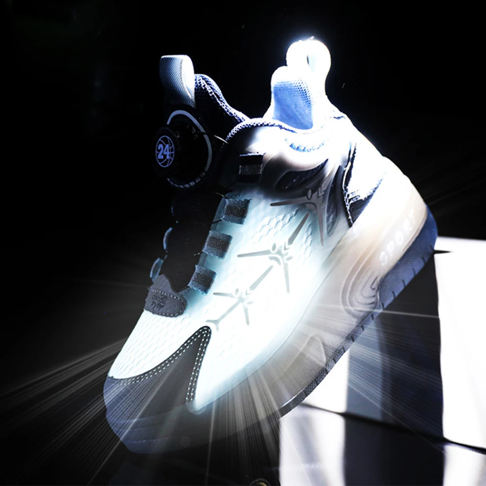 Kids 2 Wheels Shoes Detachable Deform Roller Skates LED Light Flashing Outdoor Skating Parkour Runaway Child Girls Boys Sneakers