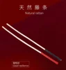 60CM Natural Rattan Horse Whip Bull Whip for Horse Training Round PU Leather Handle 1