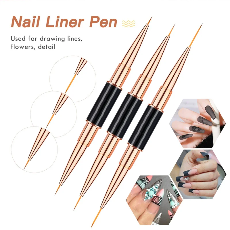 5pcs Double-Ended Professional Nail Art Brush Set