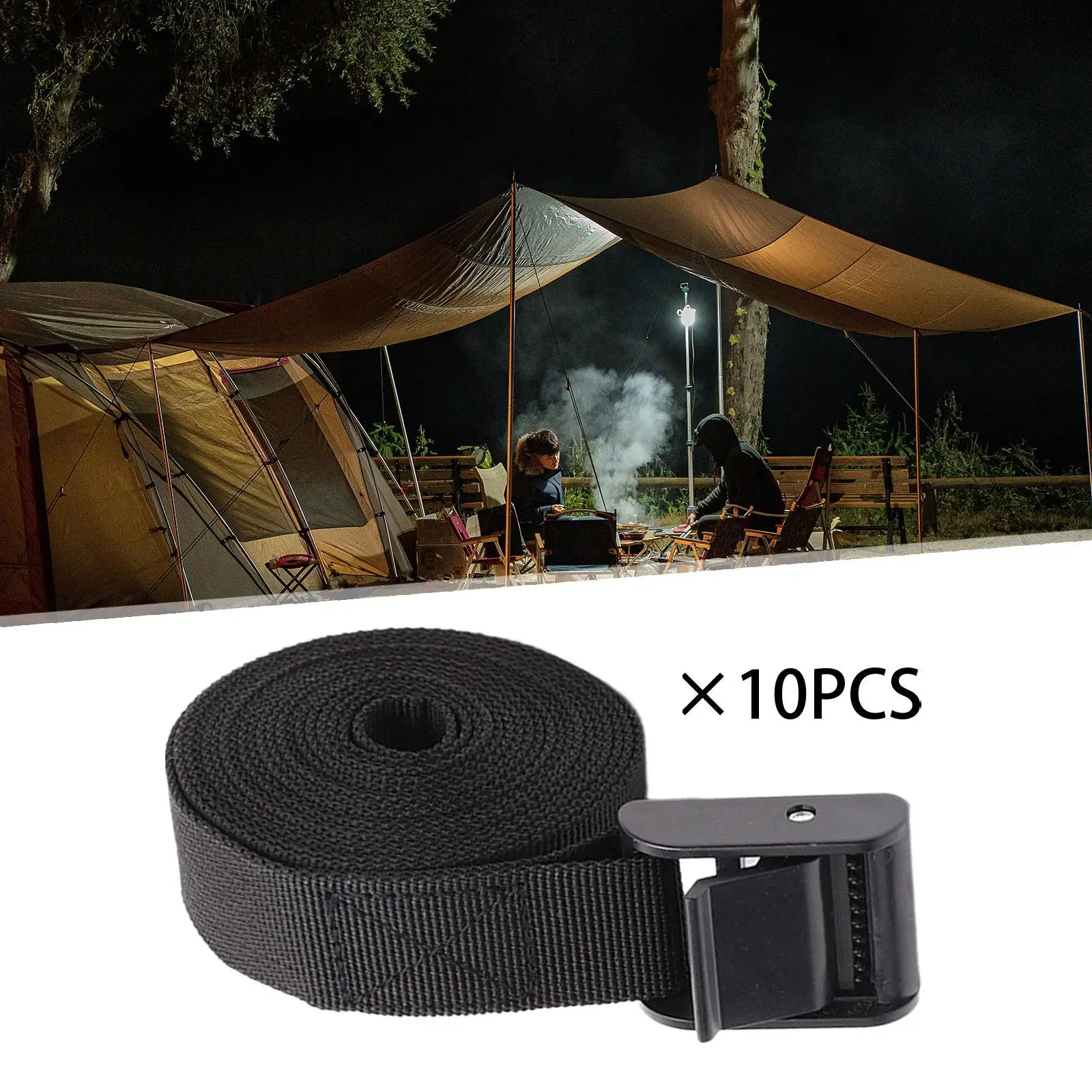 10 Pieces Cargo Securing Straps Lashing Straps 2.5cmx50cm High Density Webbing