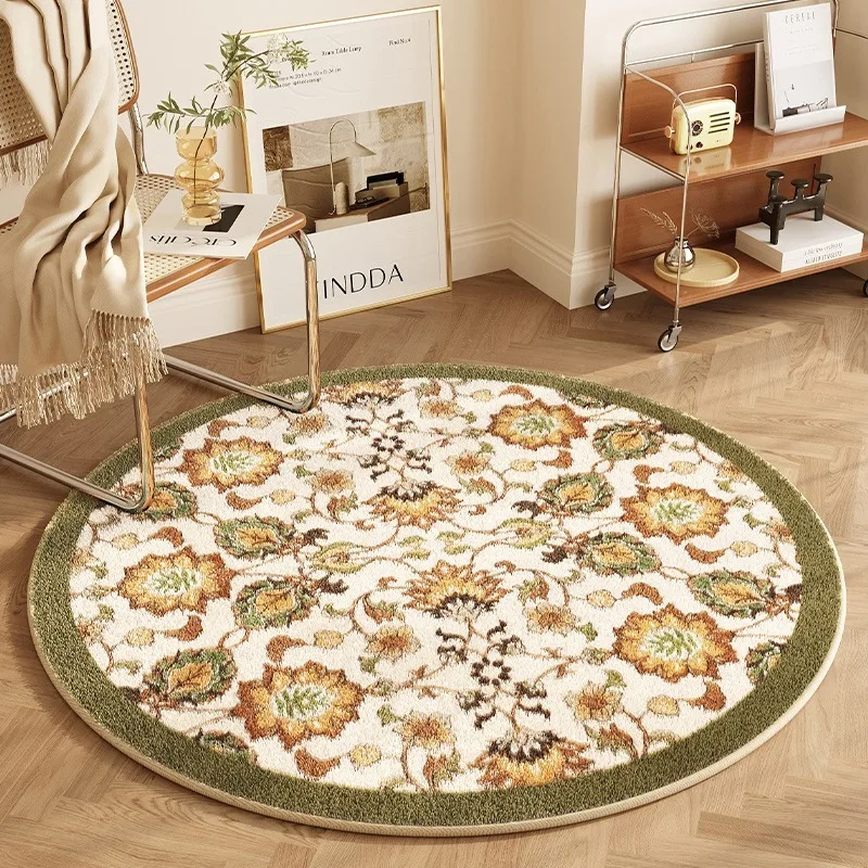 Retro Round Living Room Carpets Luxury Bedroom Plush Rugs Fashion Home Large Area Sofa Coffee Table Floor Mats Ковер 러그 Alfombra