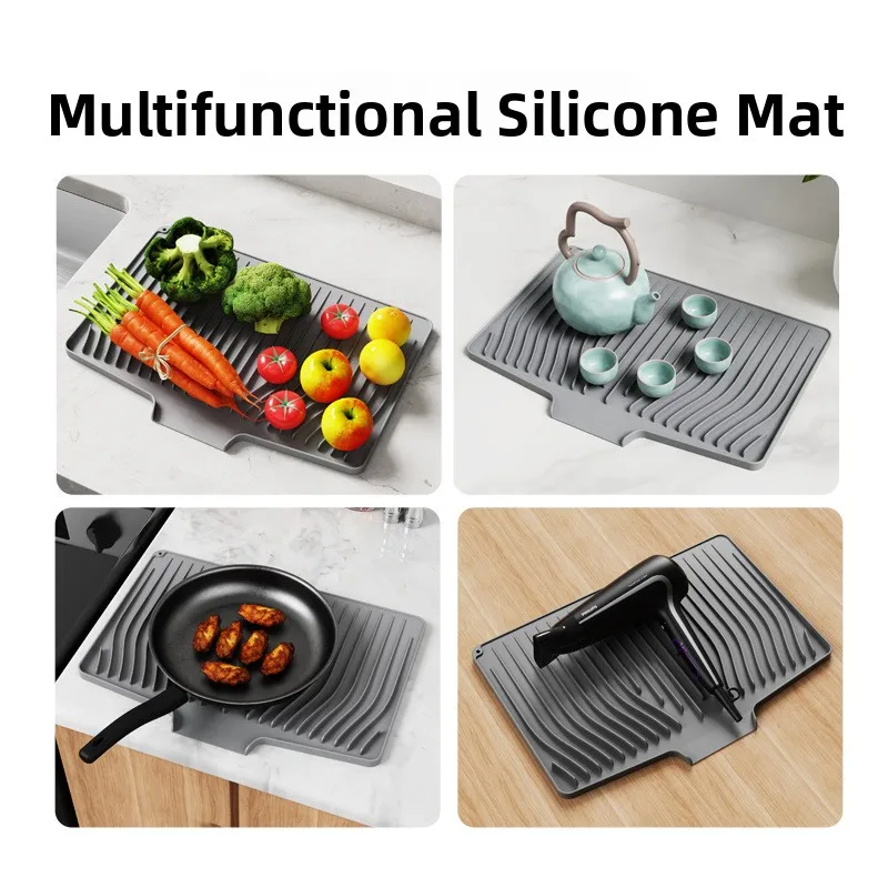 Silicone Drain Mat Kitchen Diware Drng Pad Heat Resistant Insulation Pad Slope Drainage Pad Rectangular Nordic Sle