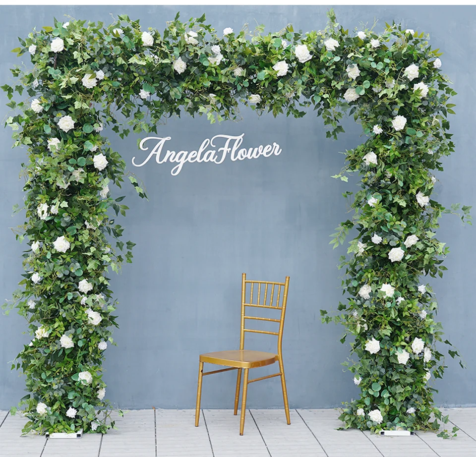 Description Picture 2 of item7.2ft White Metal Stable Square Grid Screen Flower Stand Wedding Backdrop Frame Decor Floral Arrangement Party Event Props A8087