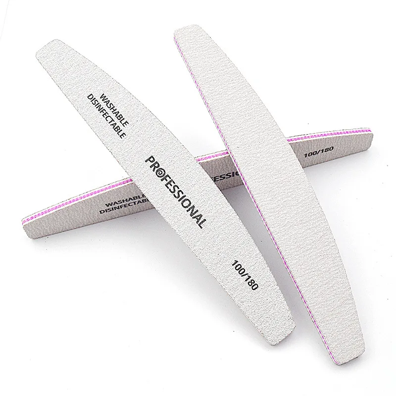 5Pcs/Lot Semilunar Manicure Files 4mm 100 180 240 Nail Files