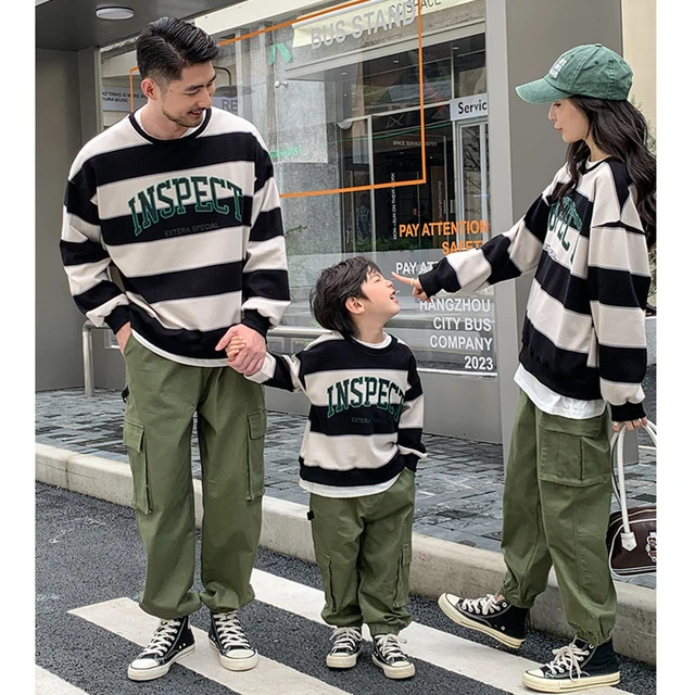 Matching Clothes Family Sweatshirt Cargo Pants Two Piece Outfits