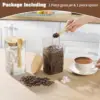 Glass Square Storage Jar with Bamboo Lids Spoon Glass Coffee Canister Food Container for Beans Pasta Candy Spice Rice Loose Tea 4