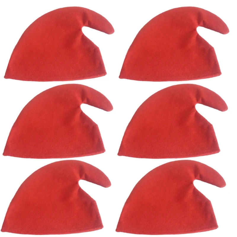 Christmas Beanie Hat Set of 6 Colorful Elf Party Hats for Christmas Handmade Colorful Unisex Headgears Festivities Role Play Accessories christmas beanie hat