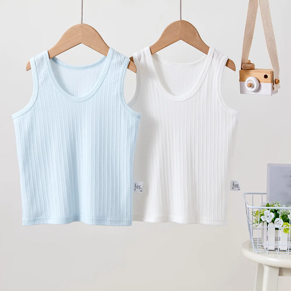 2pcs/lot Girls Tank Tops Candy Color Tops for Kids Breathable Children Camisoles Teenager Home Pajamas Underwear for Boys Shirts kids underwear,kids tops