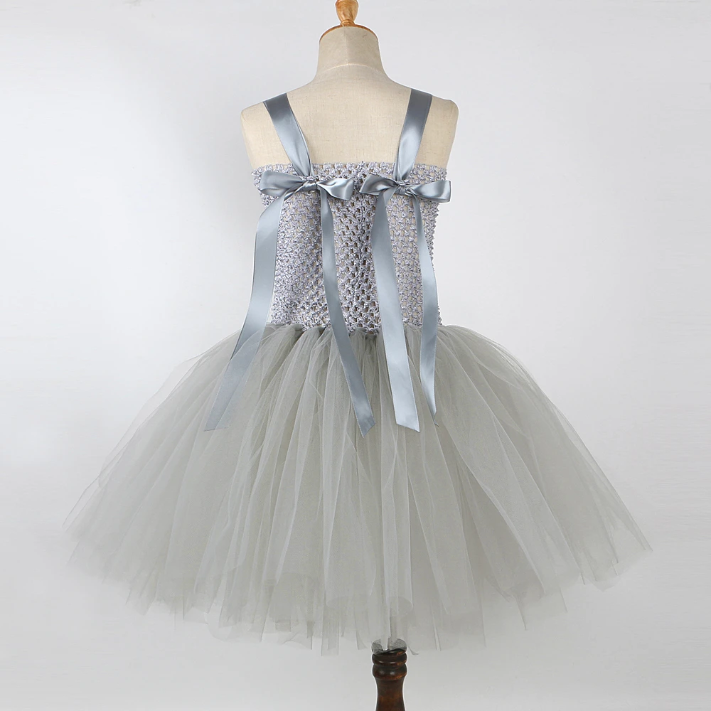 Gray Tin Man Halloween Costumes for Girls Scarecrow Tutu Dress for Kids Birthday Party Outfit Children Storybook Fancy Clothes