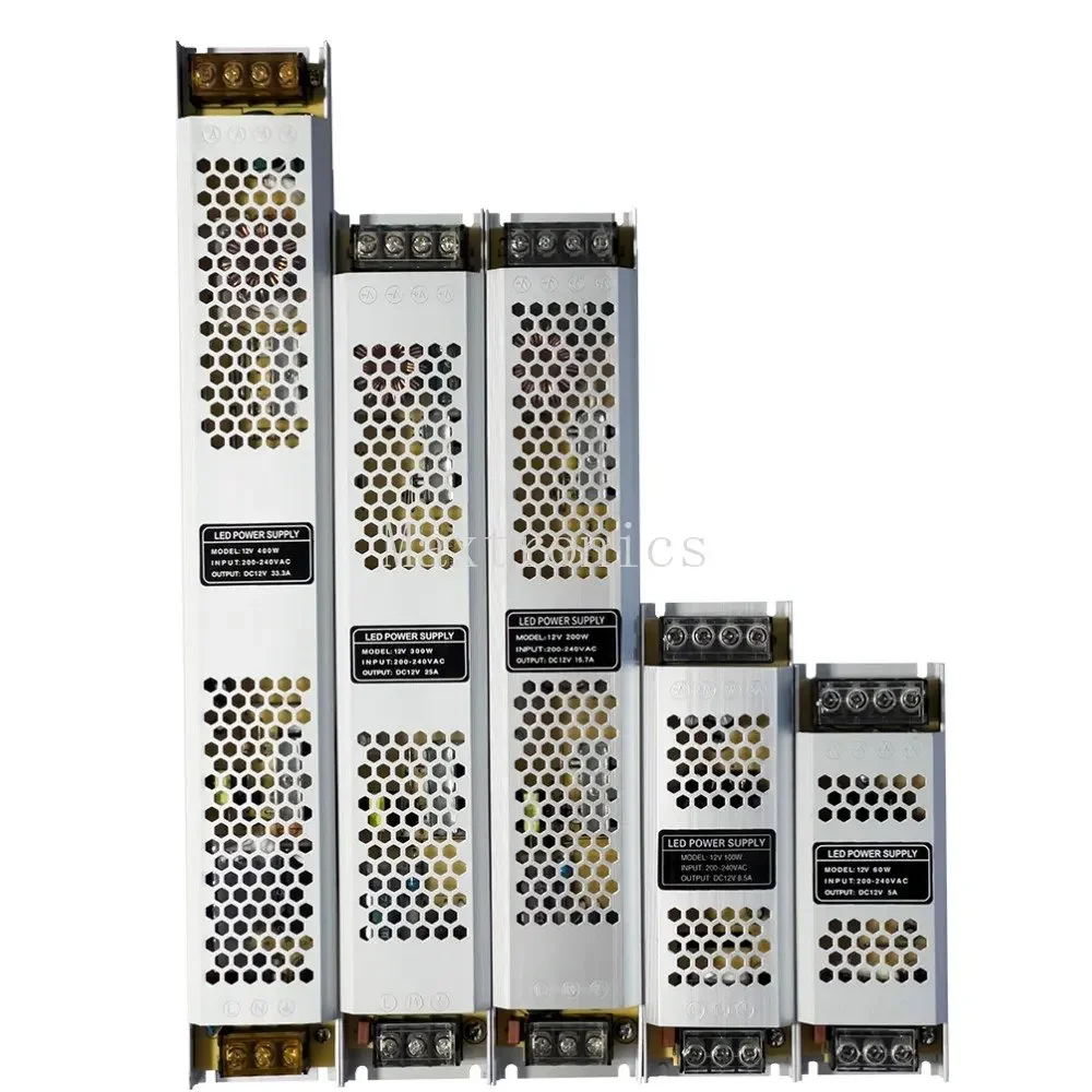 LED 초박형 전원 공급 장치, 조명 변압기 어댑터, LED 스트립 램프 드라이버용, AC220V 에서 DC12, 24V, 60 W, 100 W, 150W, 200W, 300W, 400W