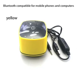 Portable Desktop Speaker with Subwoofer and Bluetooth Functionality, Wired USB Small Speaker (YELLOW)