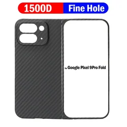 Premium Ultra Thin Real Carbon Fiber Aramid Fiber Matte Anti-Fall Phone Case for Pixel 9 Pro Fold (1500D- (Fine Hole))