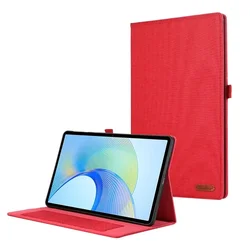 Premium 11 Cloth TPU Protective Tablet Case with Card Slot - for HonorPad X8a 11 inch (Red)