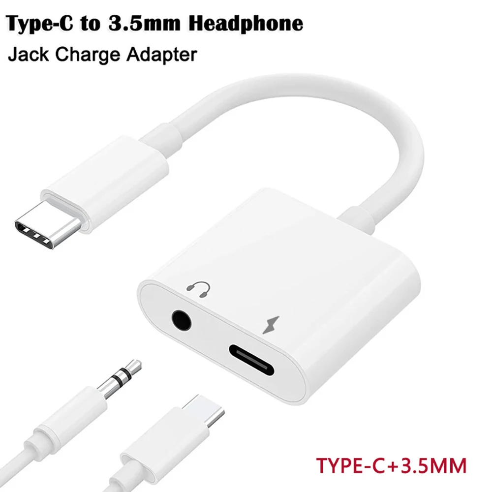 2-in-1 USB-C to 3.5mm Headphone and Charger Adapter with PD Charging