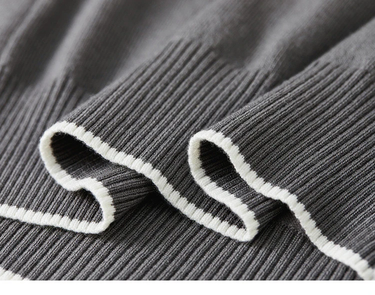 Turtleneck Sweater gray    Women’s wool blend long sleeves pullover knitted Tops for woman Winter soft warm Jumpers Womens sweaters in dark grey  #W43E56257