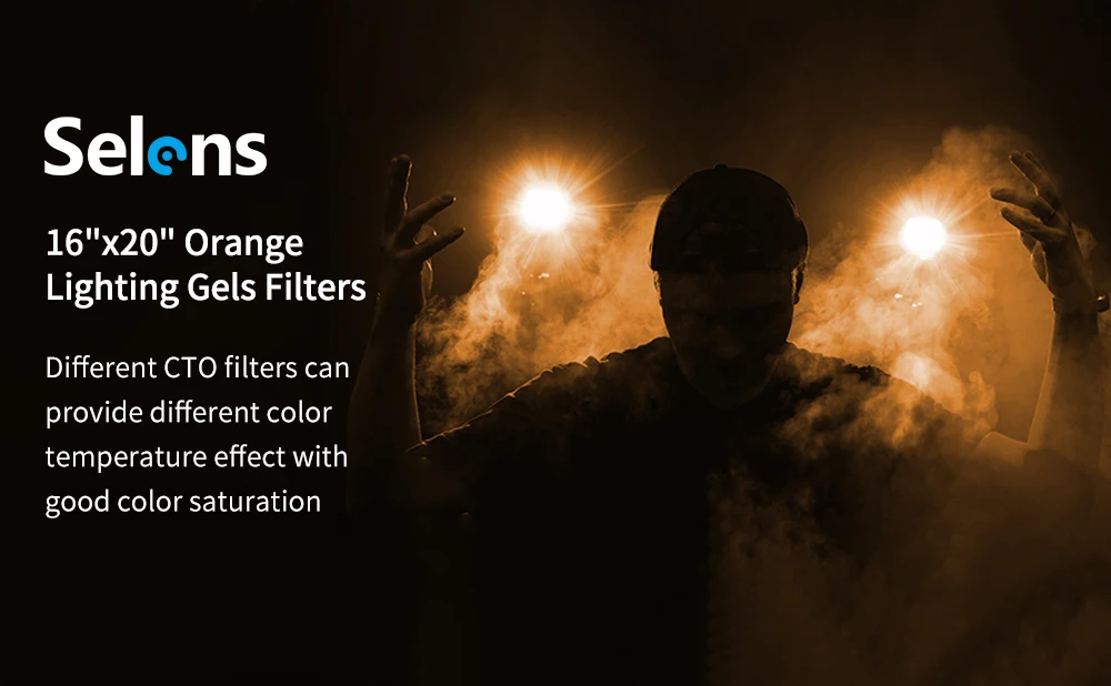 Meking 16x20 inches Lighting Gels CTO Photo Lights Gel Filters Transparent Color