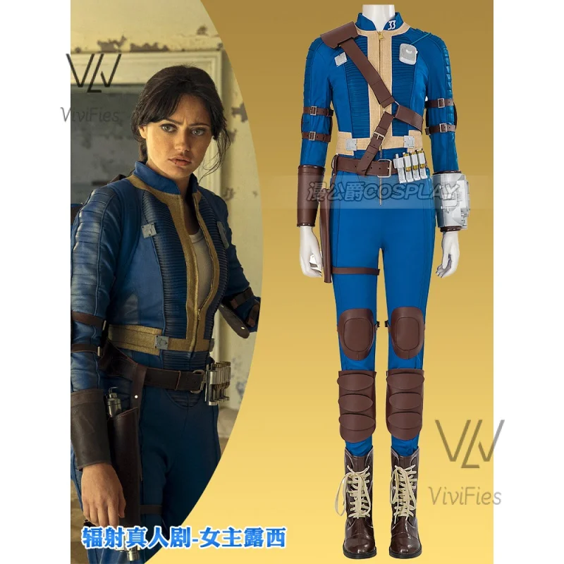 

Fall Cos Out Lucy Cosplay Costume Vault 33 Survivor Suit Female Jumpsuit Uniform Strap Arm Prop Halloween Party for Women