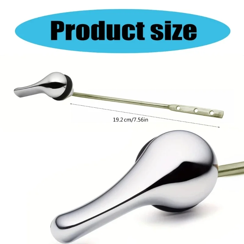 Stylish Toilet Handle with 7.56inch Reach Water Saving Toilet Flush Levering Bathroom Decors Upgrades Simple Installs