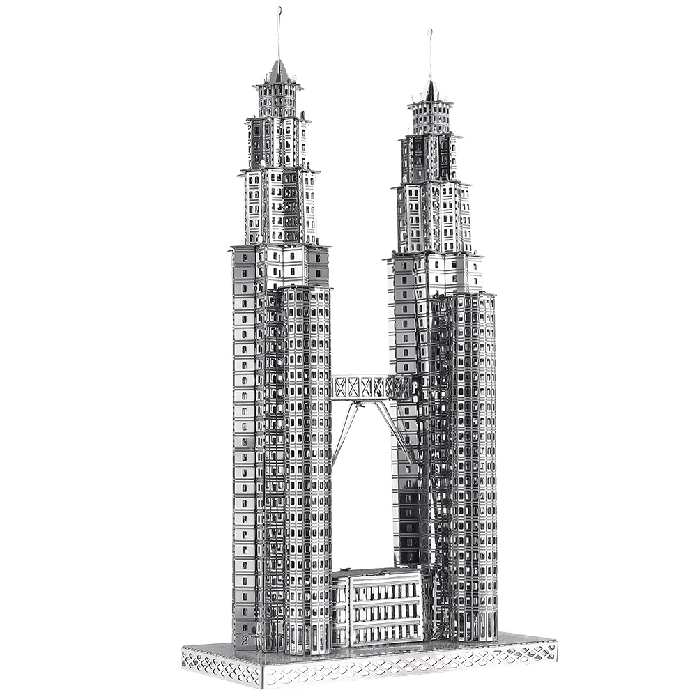 Piececool 금속 DIY 페트로나스 타워 빌딩 키트, 성인 모델 키트, 십대 장난감, 3D 퍼즐