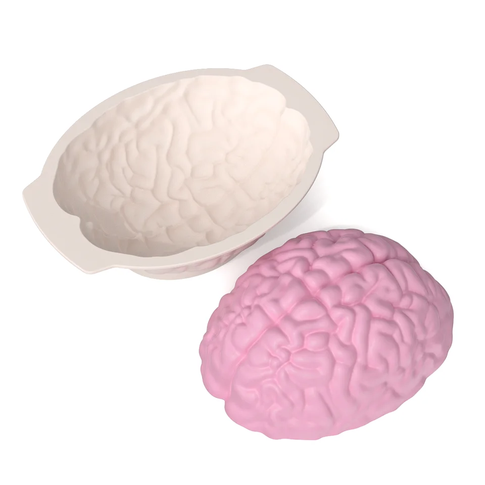 Stampo in silicone a forma di cervello per cubetti di ghiaccio fai da te budini cioccolatini torte festa di festival di Natale di Halloween  15