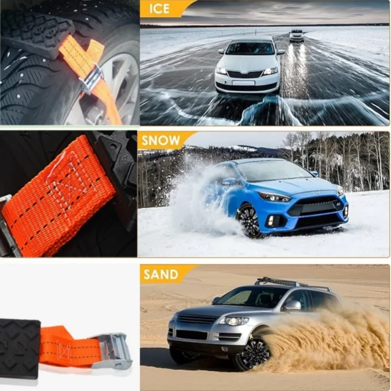 Tire Snow Chains Rubble Straps Mud Sand Trouble Emergency Traction Rescue Tool,Car Rescue Tools Accessories Universal