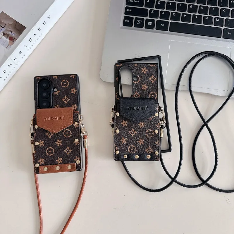 Classic Vintage Pattern Textured Faux Leather Phone Case with Card Holder