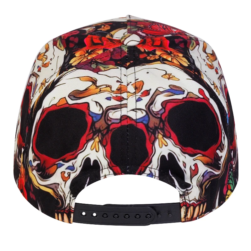 New Fashion Printed Skull Adjustable Snapback Cap Unisex Outdoor Sport Baseball Cap Man Hot Sale Hip Hop Baseball Hat 3