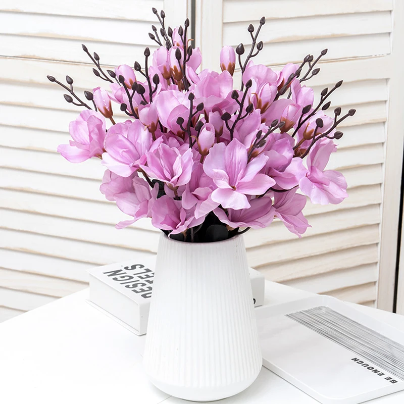 AutumnSilkArtificialFlowersSimulationBouquetMagnoliaPhotography
