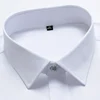 Men's Regular-fit Shirts Short Sleeve Stretch Easy Care Formal Business Blue Office Working Wear No Iron Solid Social Dress Tops 5