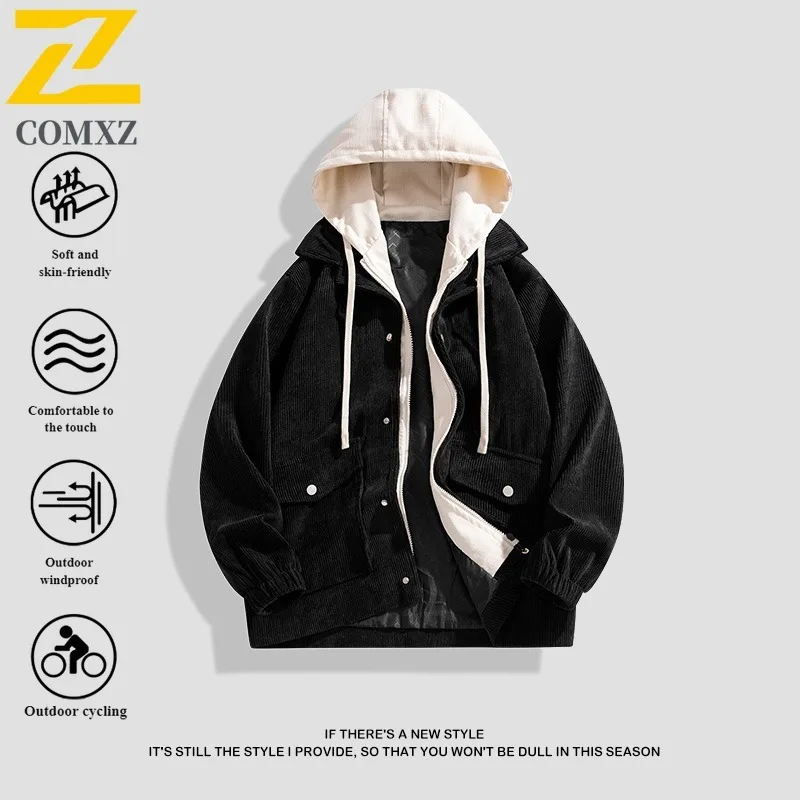 Men's American Workwear Hybrid Jacket Clamp two pieces Waterproof Windproof Outdoor Sport Coat Vintage Utility Winter Outerwear