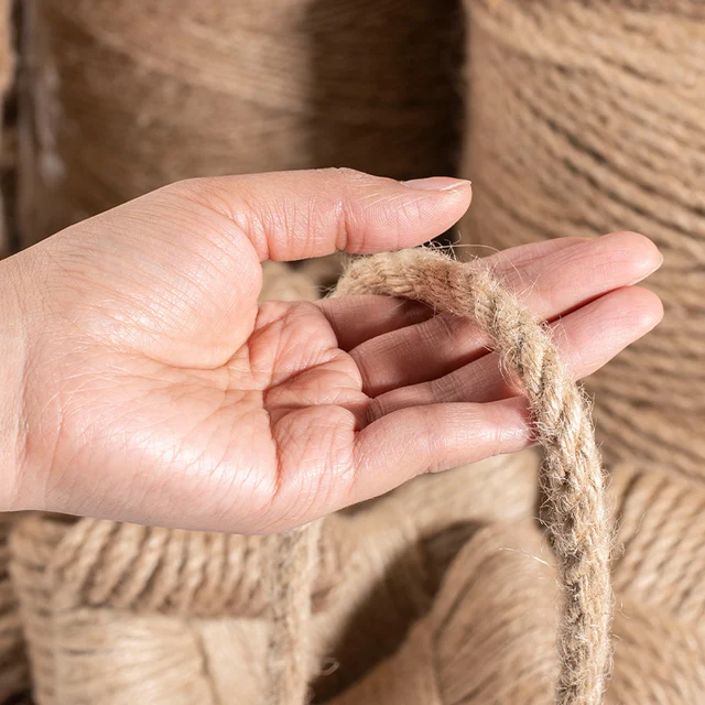 Twisted Jute Rope DIY Cat Scratcher Replacement Cat Tree Climbing Frame Binding Rope Durable Cat Scratching Toy Pet Supplies 2