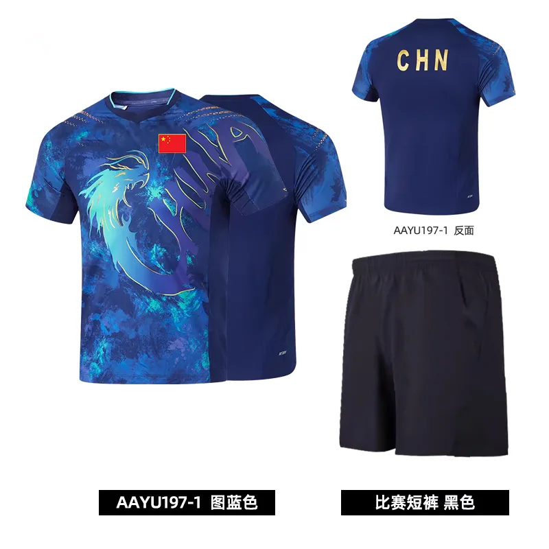 Match Chinese National Team Dragon Table Tennis Jersey Competition Clothes Badminton Game Training Professional Short Set sport t shirt,badminton table tennis clothes set