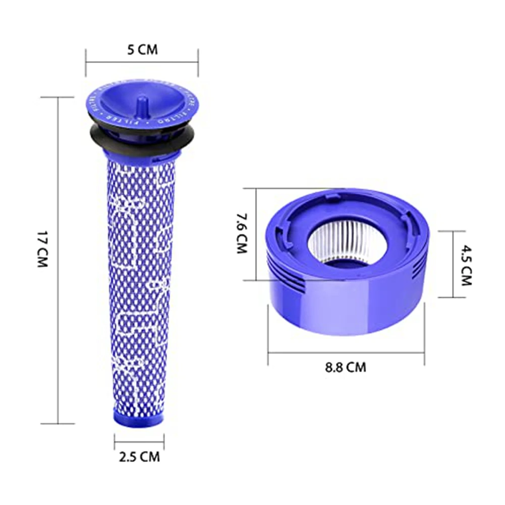 Substituição do filtro para Dyson V7, V8 Animal, Absoluto, Aspirador sem fio, Substituições de filtro HEPA, Pacote 4