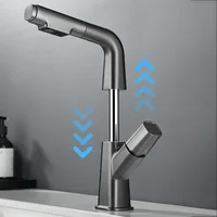 2 Modes Nozzle Faucet Bathroom Basin Faucets Pull Out Type Lift Up Down Stream Sprayer Hot and Cold Sink 360° Rotation Tap 4