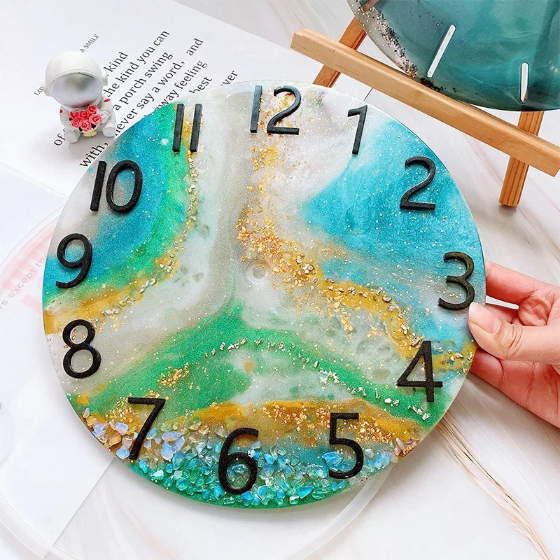 Round Clock Number Drip Mold - DIY Creative Pendant Silicone Mould with Arabic & Roman Numerals