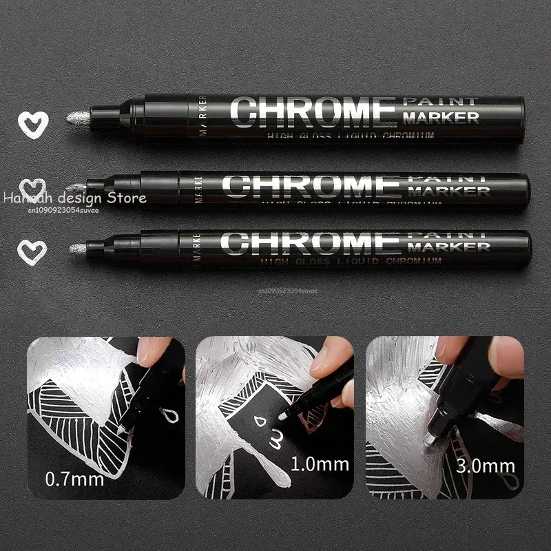 Electroplating Chrome Mirror Marker Pen 0.7/1/3mm