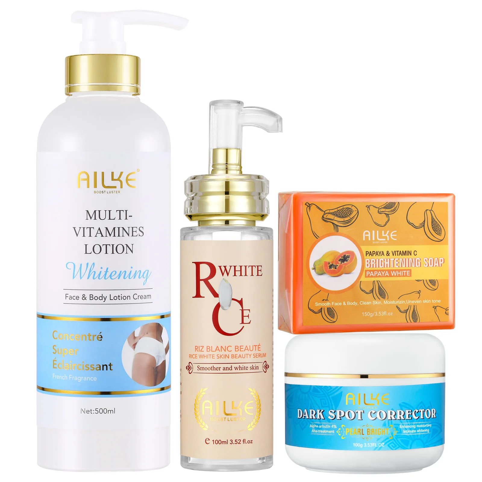 

AILKE Multi-Vitamin Whitening SkinCare Range, Reduce Dark Spots, Non-greasy, Moisturizes with Vitamins B/C/E, Anti-Wrinkles