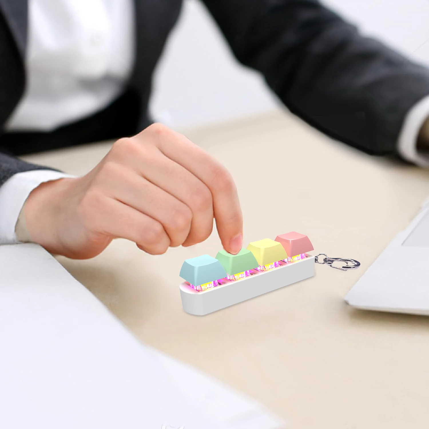 fidget toy LED keyboard key stress relief DIY keycap keychain
