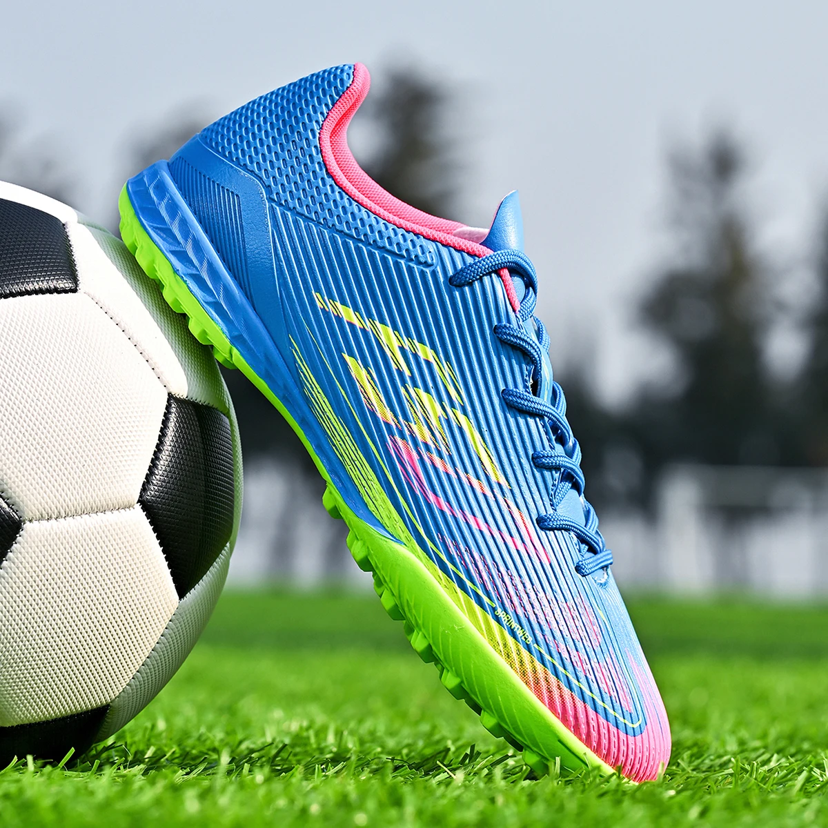 Chaussures de football homme TF à crampons brisés - Adhérence maximale et anti-dérapage toute saison