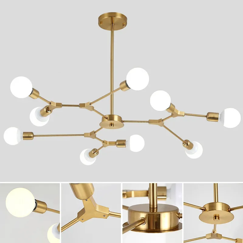 Post-modern Light Luxury Pendant Lamp Home Decor 3/6/9 Head Branch Chandeliers Bedroom Living Room Shop Lighting E27