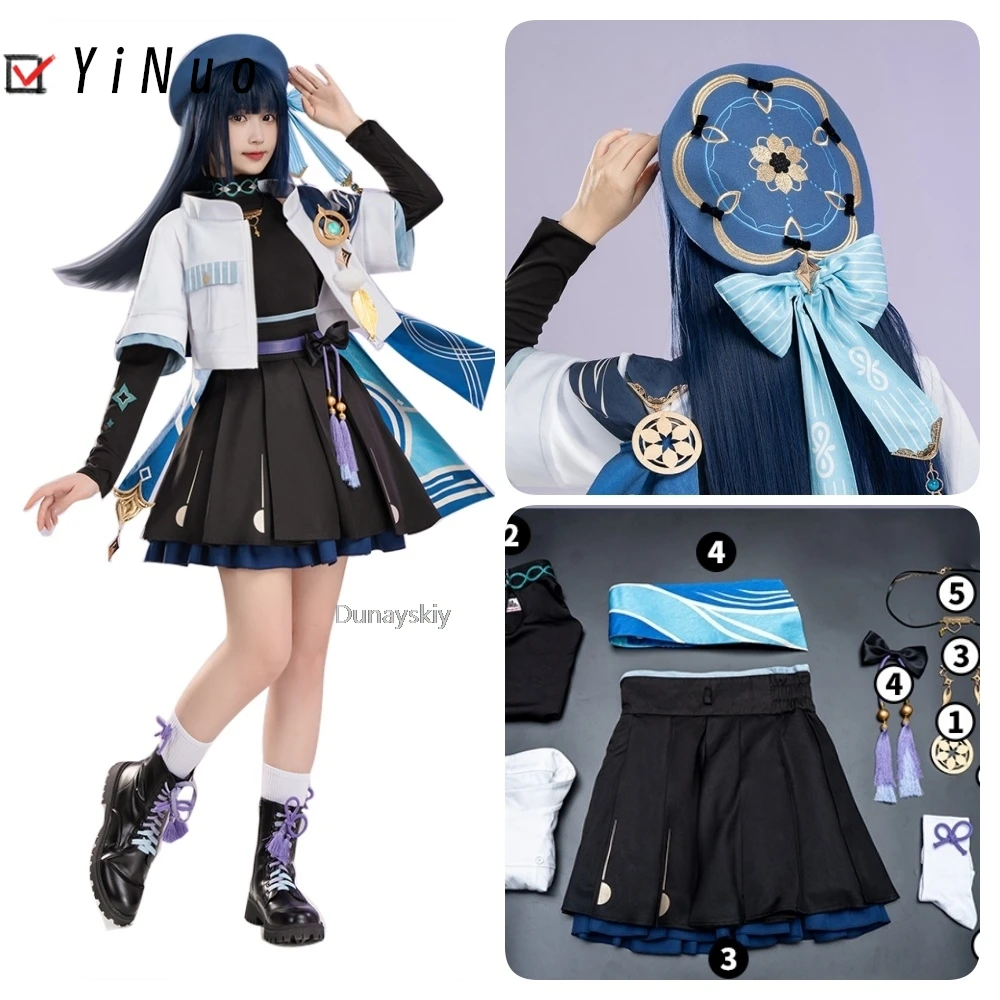 

Game Genshin Impact Wanderer Cosplay Balladeer Dress Jk Uniform Daily Skirt Cute Costume Comic Con Party Wanderer Birthday Gifts