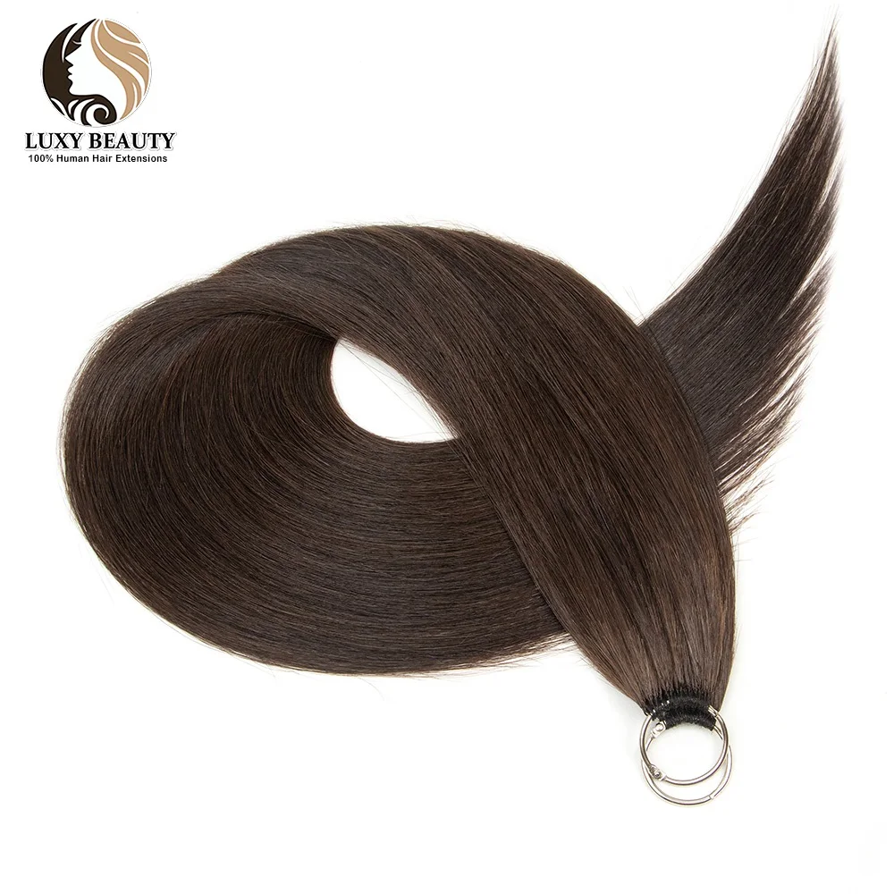 Brown Feather Line Hair Extensions Human Hair Straight Virgin Human Feathers In Extensions For Women 40strands/pack