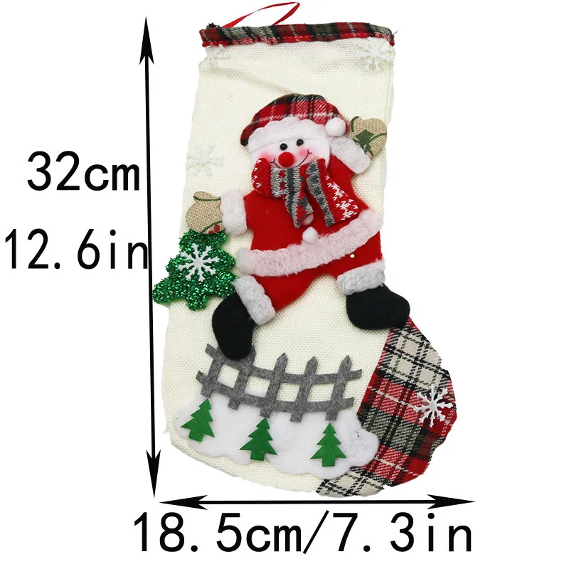 (1 Pcs)Christmas Socks Gift Bags Christmas Decorations Hanging Holiday Party Decoration Atmosphere Props DIY Candy Gift Bags