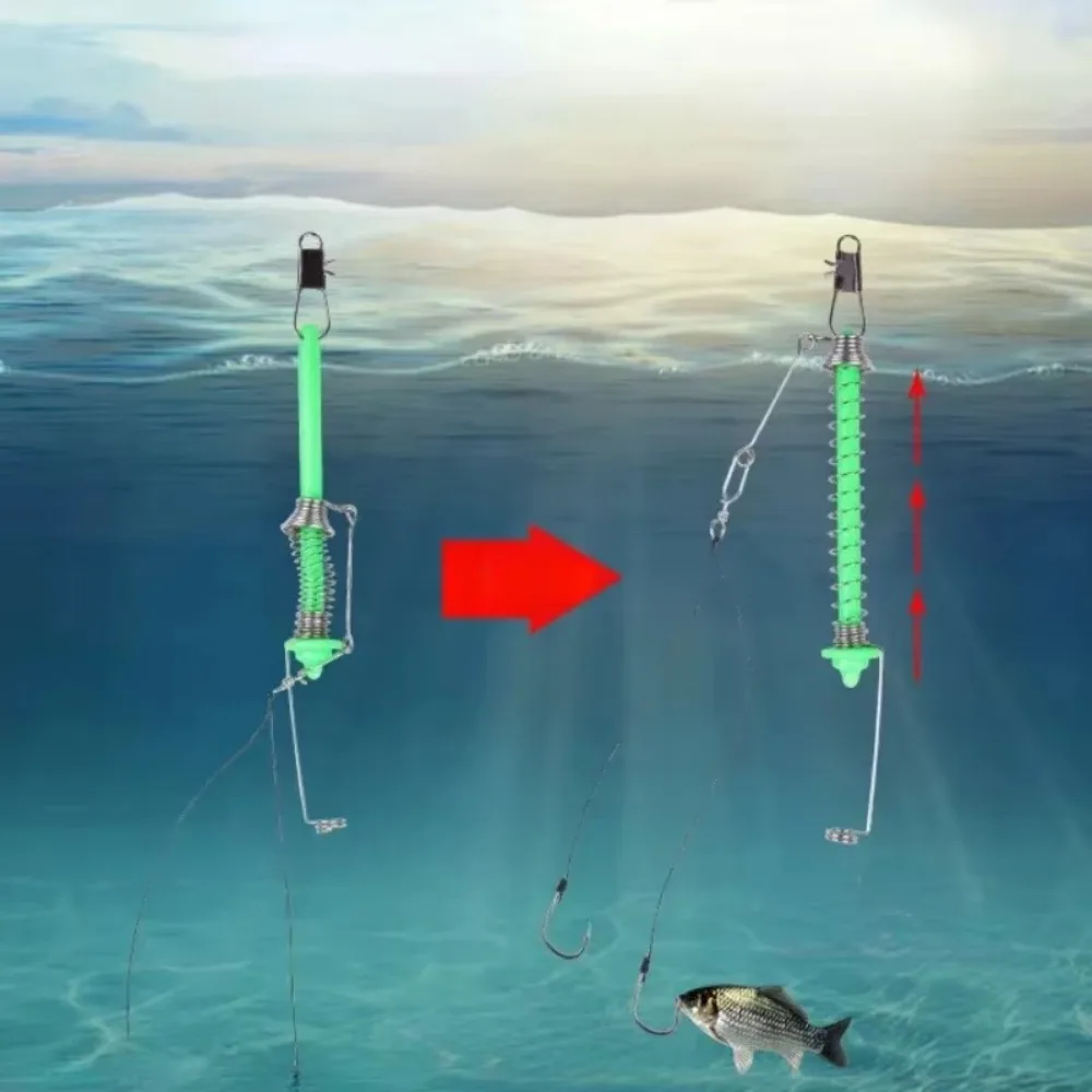 Trigger Mechanism Automatic Fishing Hook Automatic Ejection Spring Loaded Fishing Pole Fixing Spring Bait Holder