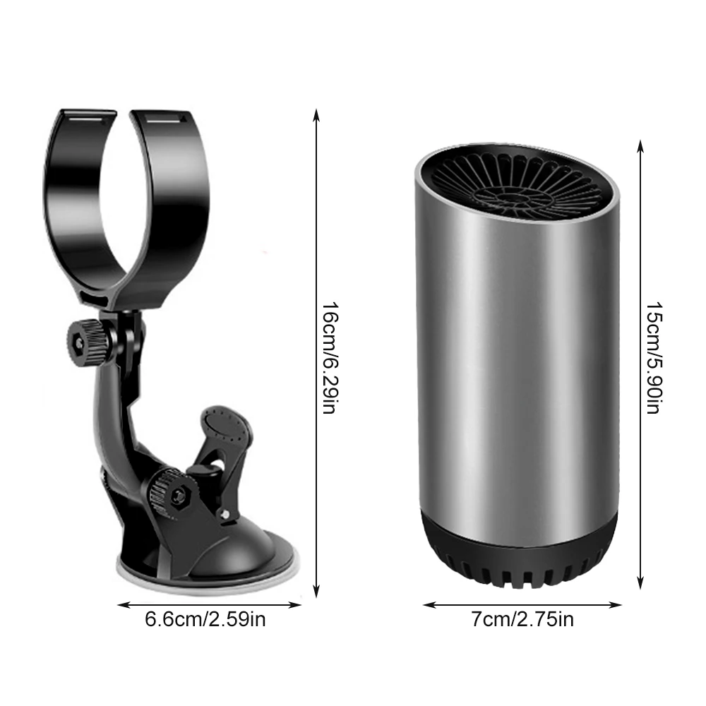 Chauffage 12 V Ventilateur rechargeable Ventilateurs rechargeables Chauffage portable Chauffage Cerf pour pare-brise de voiture USB_voghion.com