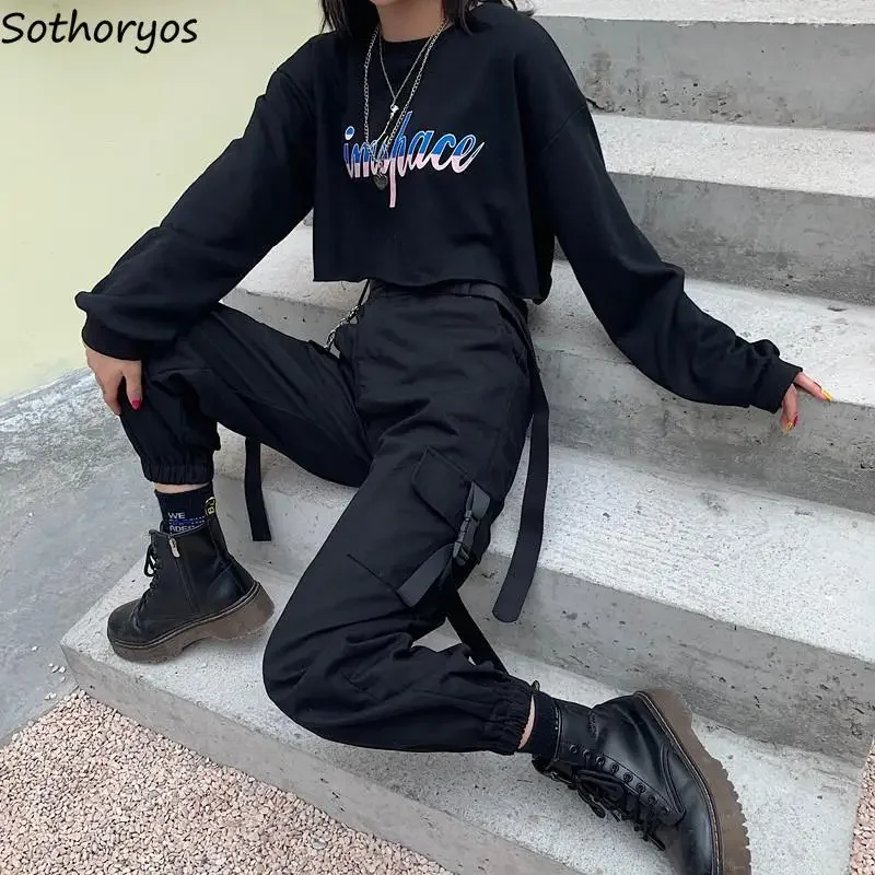 

Cargo Pants Women BF Unisex Streetwear Hip-Hop Harajuku Womens Trousers All-match Loose Chic 2XL High Waist New