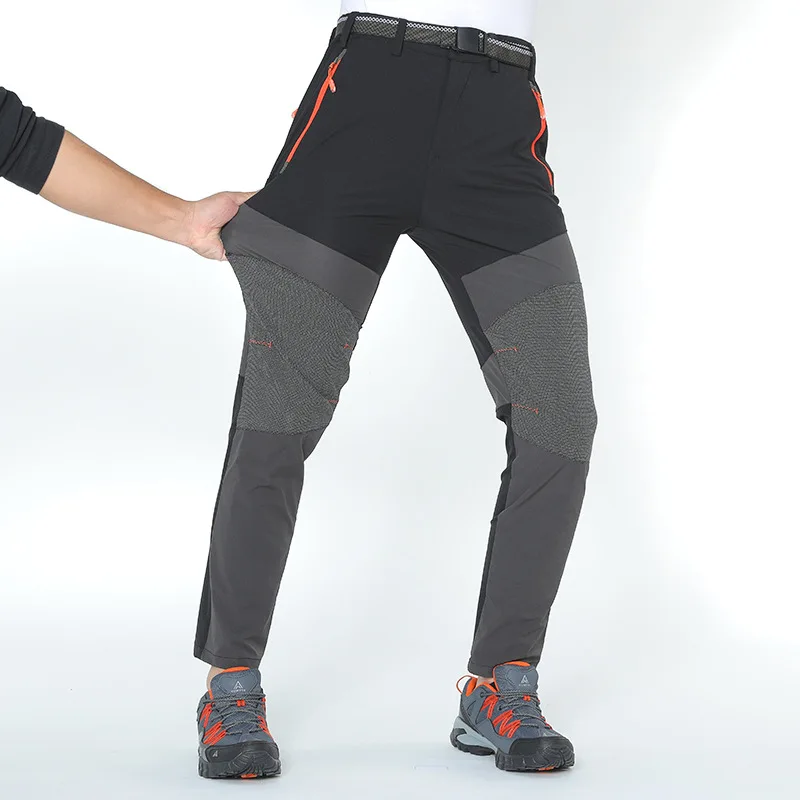 Męskie Wędrówki Trekkingowe Na Zewnątrz Szybko Schnące Spodnie Letnie Cienkie Spodnie Treningowe Ze Stretch Szybkoschnące Wodoodporny, Długi 8Xl