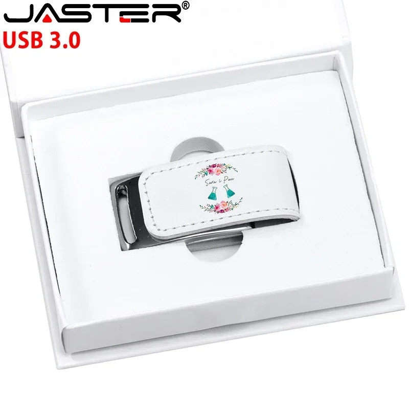 Custom Logo Leather Flash Drive Casamento Fotografia Pen Drives Box Memory Stick u Disk Usb 3.0 4gb 8gb 16gb 32gb 64gb 128gb - Imagem 3