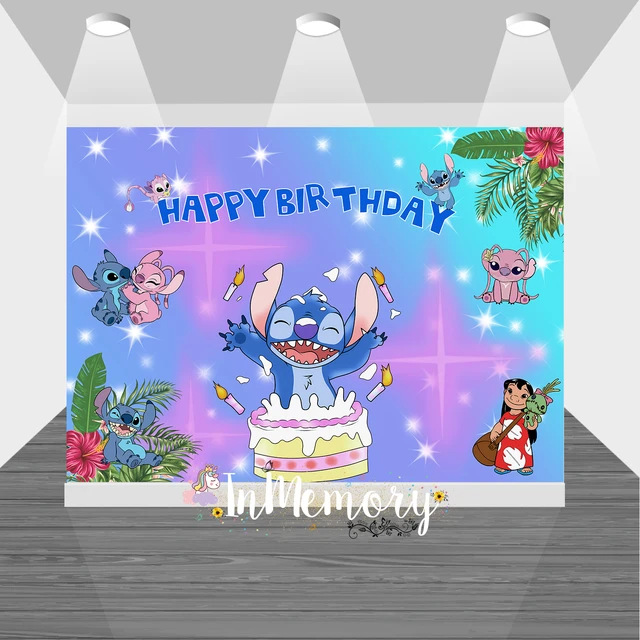 Disney Lilo & Stitch Angel Backdrop Customizable Happy Birthday Party  Decorations Baby Shower Party Supplies Background - AliExpress