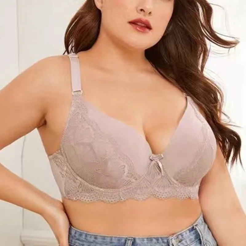 Beauwear Racer Back Lace Bras for Women Plus Size Molded Cup Bra Underwire Bra no Pad